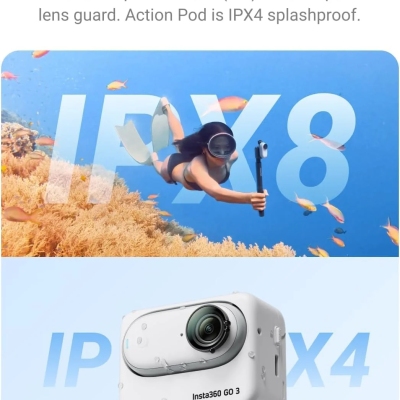 Mini Cámara de acción sumergible Insta 360 GO3 con 64GB kit completo con selfie stick
