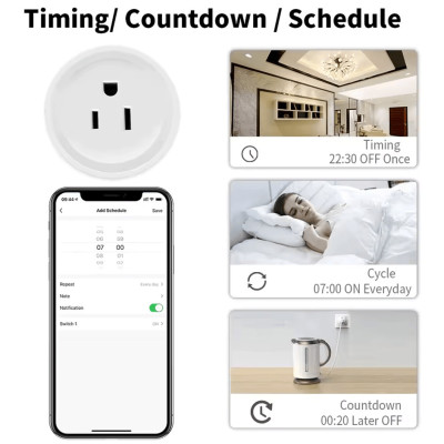 Mini Enchufe Smart WiFi SN-1147 – Control Remoto y Programable para Hogar Inteligente